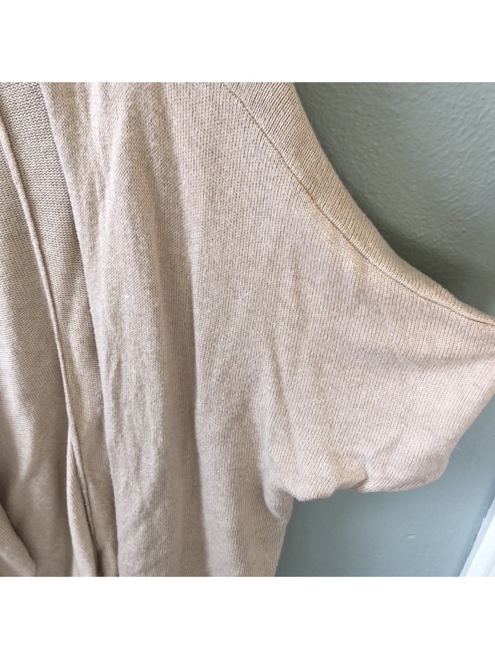 Nordstrom Leith Tan Open Front Dolman Sleeve Knit Cardigan Size Medium - Picture 4 of 6